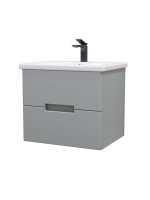 Тумба с раковиной SanStar Ориана 50 подвесная, серая, раковина Cersanit Como 50