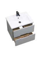 Тумба с раковиной SanStar Ориана 50 подвесная, серая, раковина Cersanit Como 50