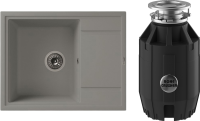 Комплект Мойка Florentina Липси 650 грей + Измельчитель Bone Crusher BC 910-AS