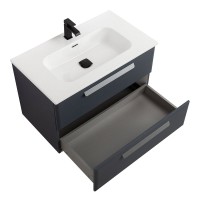 Тумба с раковиной Cezares Eco Cer-N 80 grafito, раковина Duet 80, ручки серые