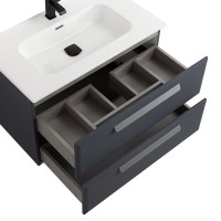 Тумба с раковиной Cezares Eco Cer-N 80 grafito, раковина Duet 80, ручки серые