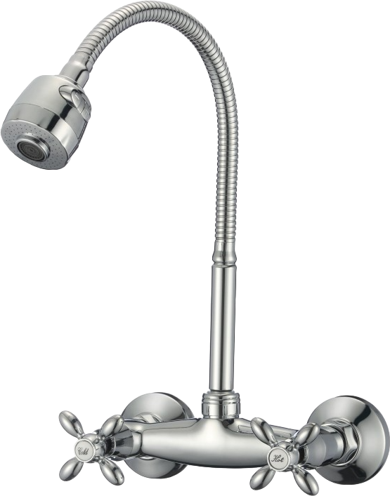 Смеситель для кухни D-lin D142808-T с гибким изливом, хром