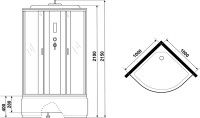 Душевая кабина Niagara Classic NG-2509-14P 100х100 см, с пультом управления и FM-радио