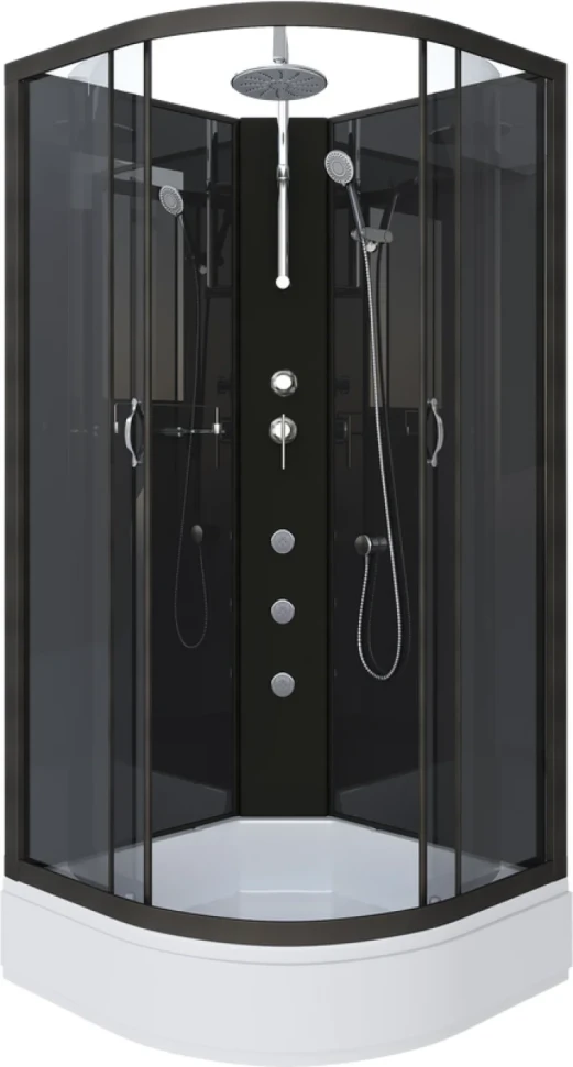Душевая кабина Niagara Classic NG-6501-14BKTG 90x90 см, без крыши, с гидромассажем и тропическим душем
