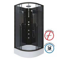Душевая кабина Niagara Classic NG-6501-14BKTG 90x90 см, без крыши, с гидромассажем и тропическим душем