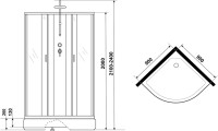 Душевая кабина Niagara Classic NG-6501-14BKTG 90x90 см, без крыши, с гидромассажем и тропическим душем