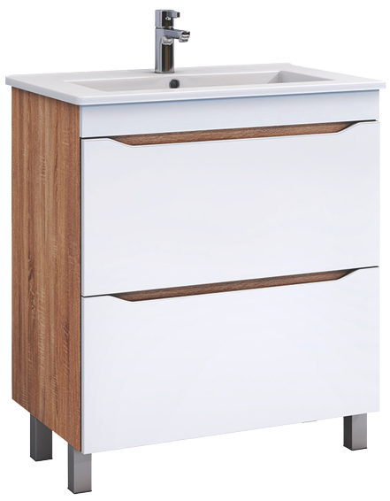 Тумба под раковину Vigo Grani 60 напольная, 2 ящика, дуб сонома
