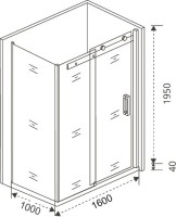Душевой уголок Good Door Galaxy Galaxy WTW+SP-C-В 160x100, профиль черный