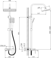 Душевая стойка Haiba HB24639-7 черный