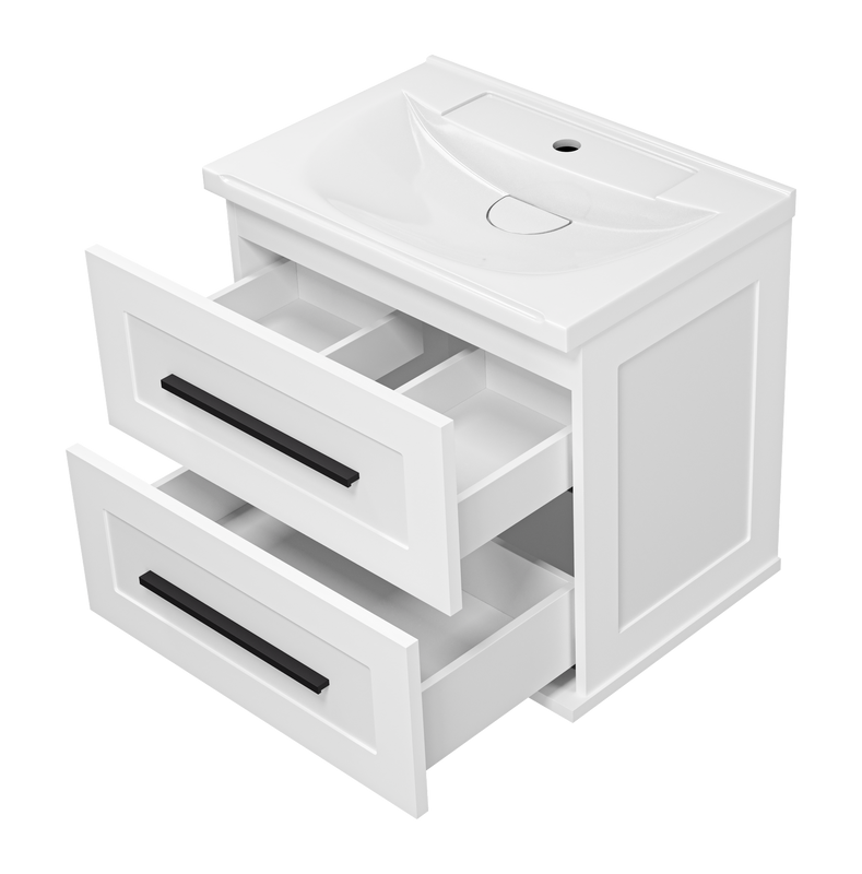 Тумба под раковину без столешницы Misty Модерн 60 подвесная, матовая белая