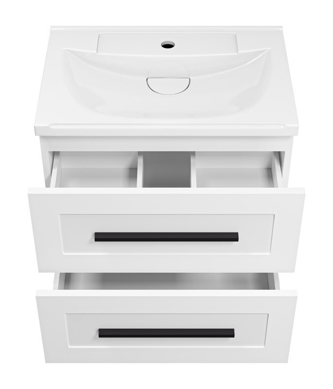 Тумба под раковину без столешницы Misty Модерн 60 подвесная, матовая белая