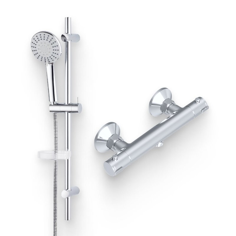 Душевой комплект Термостат Damixa Jupiter 776000000 для душа, хром + Гарнитур RedBlu Palace One 914100000