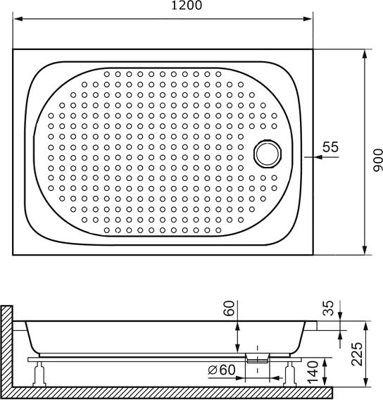 Поддон для душа RGW Lux TN 16180292-21 120x90