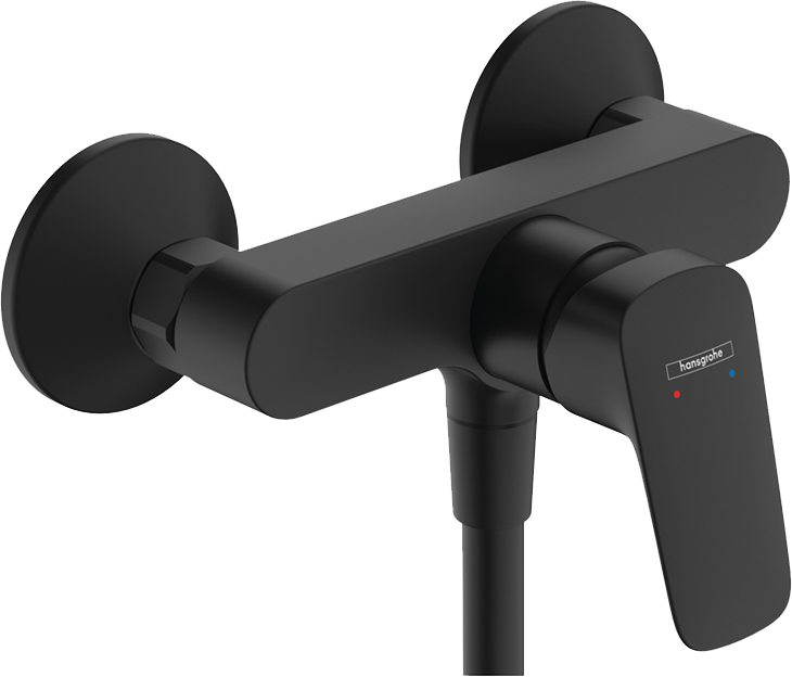 Душевой комплект Смеситель для душа Hansgrohe Logis 71600670, черный матовый + Гарнитур Pulsify Relaxation 105 3jet 24160670, матовый черный