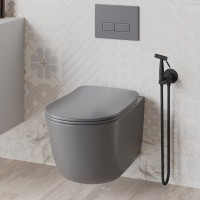 Гигиенический душ Paini Castello Round CAYO442R со смесителем, С ВНУТРЕННЕЙ ЧАСТЬЮ, черный