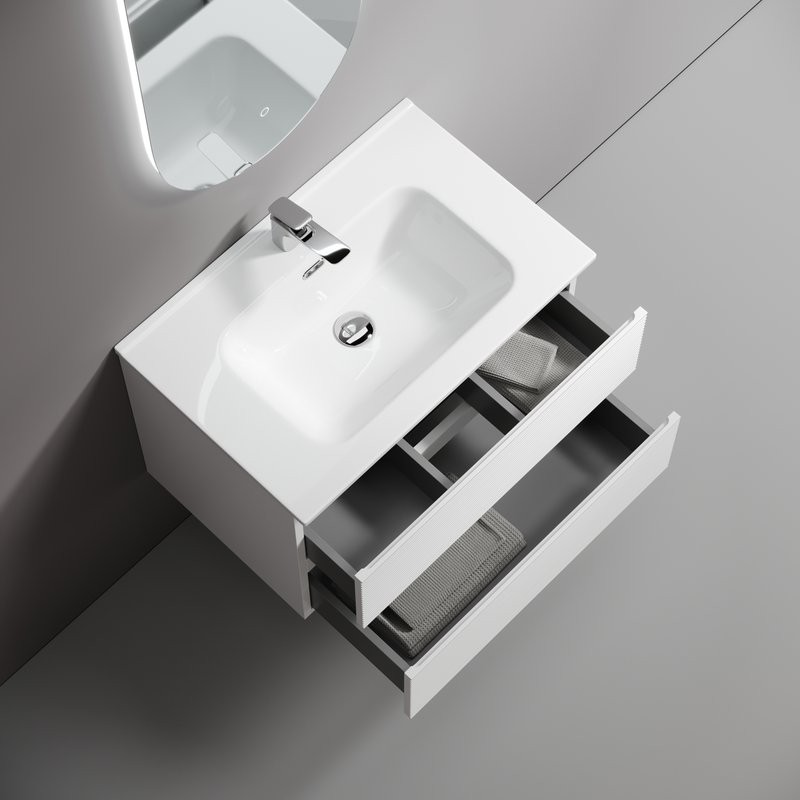 Тумба с раковиной Sancos Folk 70 bianco, раковина CN7007