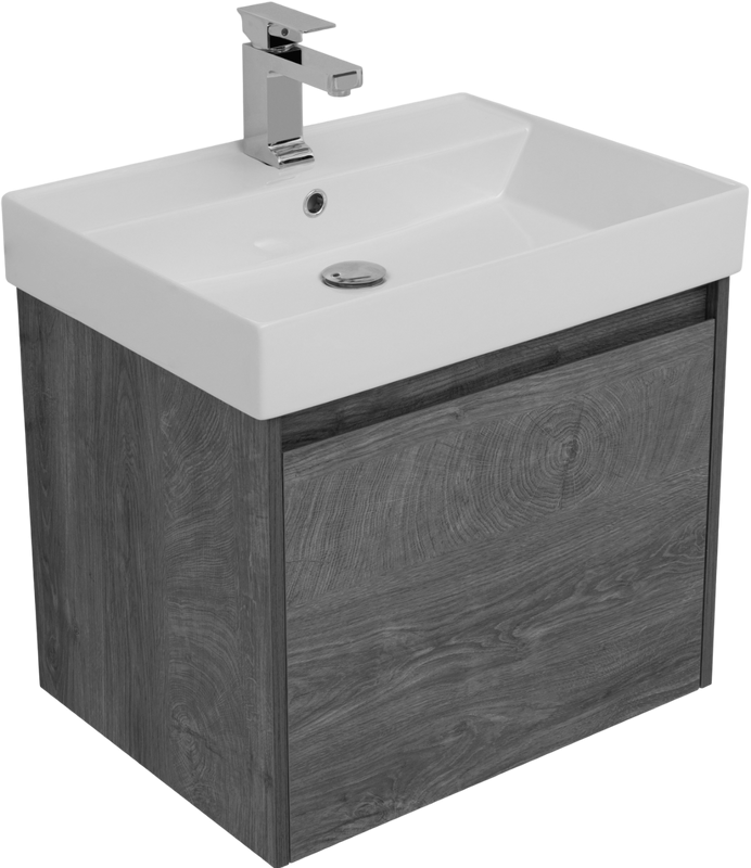 Тумба с раковиной Aquanet Nova Lite 60 дуб рошелье, 1 ящик