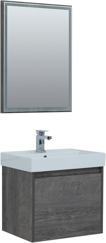 Тумба с раковиной Aquanet Nova Lite 60 дуб рошелье, 1 ящик