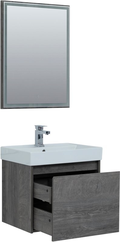 Тумба с раковиной Aquanet Nova Lite 60 дуб рошелье, 1 ящик
