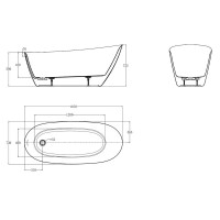 Ванна AQUAme акриловая отдельностоящая AQM3503GW