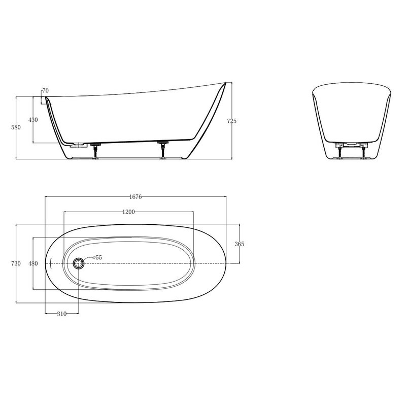 Ванна AQUAme акриловая отдельностоящая AQM3503GW