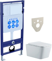 Комплект Унитаз подвесной AQUATEK Либра New AQ0530N-00 безободковый, с микролифтом + Инсталляция Standard INS-0000012