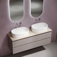 Тумба с раковиной Sancos Snob R 140 doha soft, столешница бежевая TT140A2, раковина CN6075