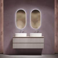 Тумба с раковиной Sancos Snob R 140 doha soft, столешница бежевая TT140A2, раковина CN6075