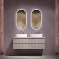 Тумба с раковиной Sancos Snob R 140 doha soft, столешница бежевая TT140A2, раковина CN6075