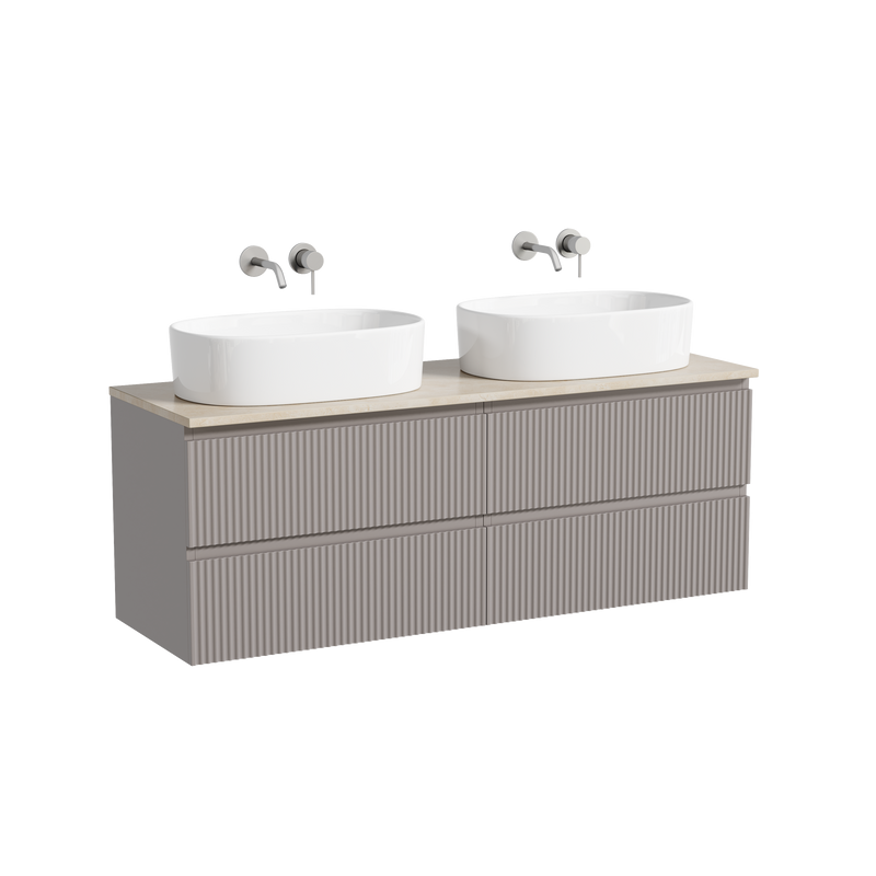 Тумба с раковиной Sancos Snob R 140 doha soft, столешница бежевая TT140A2, раковина CN6075