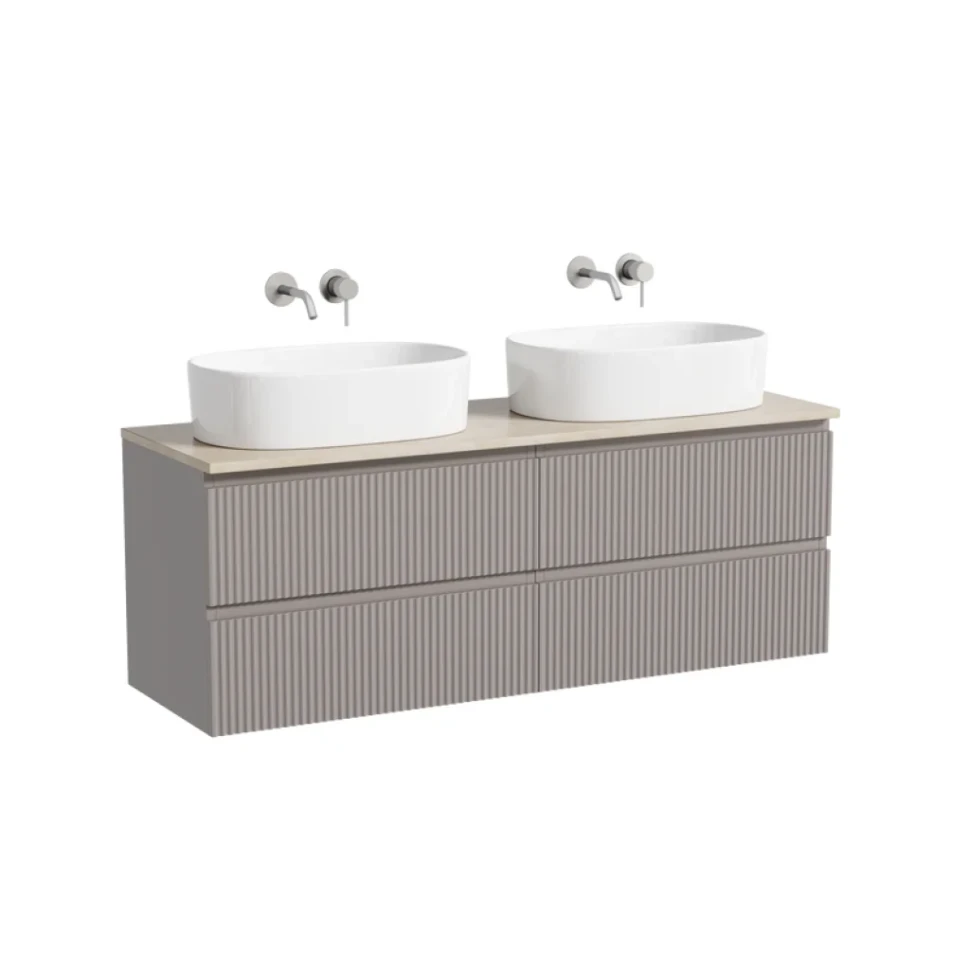 Тумба с раковиной Sancos Snob R 140 doha soft, столешница бежевая TT140A2, раковина CN6075