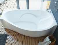 Ванна из искусственного камня Эстет Грация R 170x95 см, угловая, правая, пристенная, асимметричная, на ножках