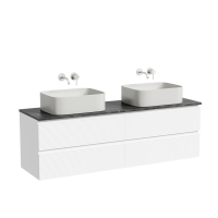 Тумба с раковиной Sancos Folk 160 bianco, столешница черный мрамор TT160A1, раковина CN6052MSG