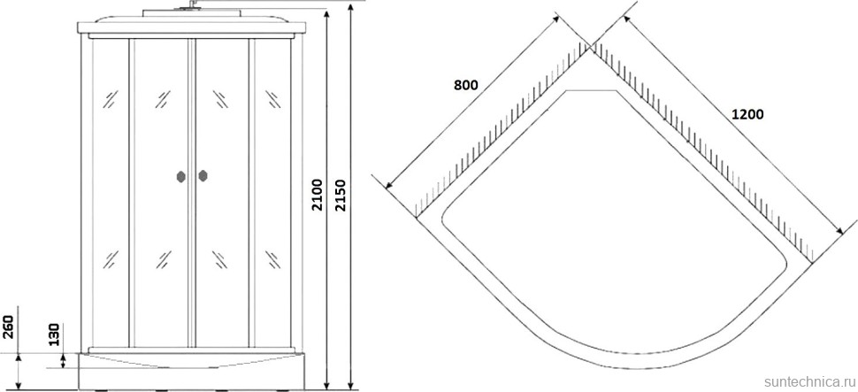 Душевая кабина Grossberg PB125 L