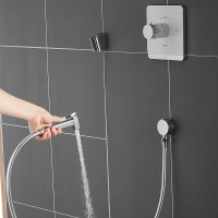 Гигиенический душ Rose R105C со смесителем, С ВНУТРЕННЕЙ ЧАСТЬЮ, белый, хром