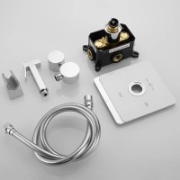 Гигиенический душ Rose R105C со смесителем, С ВНУТРЕННЕЙ ЧАСТЬЮ, белый, хром