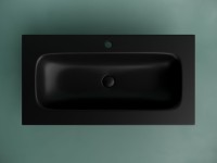 Мебельная раковина Ceramicanova Grace прямоугольная 91см с отверстием под смеситель черный матовый CN7019MB