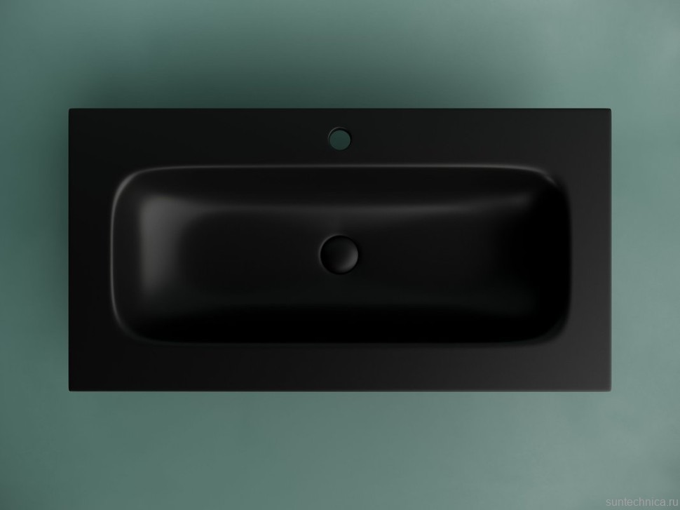 Мебельная раковина Ceramicanova Grace прямоугольная 91см с отверстием под смеситель черный матовый CN7019MB