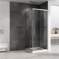 Душевой уголок Abber Schwarzer Diamant AG02100H 100x100, профиль хром, стекло прозрачное