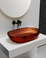 Накладная раковина Abber Kristall AT2805Opal коричневая