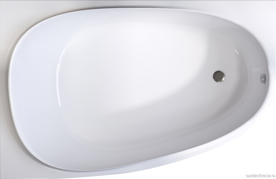 Акриловая ванна AM.PM Like L 170x110 см, угловая, левая, пристенная, белая, асимметричная