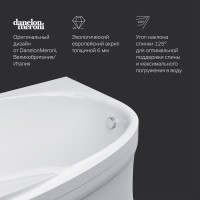 Акриловая ванна AM.PM Like L 170x110 см, угловая, левая, пристенная, белая, асимметричная