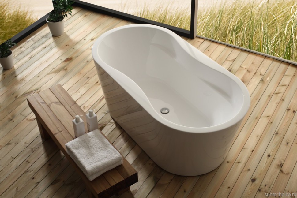 Акриловая ванна BelBagno BB407-1700-800 170x80 см, отдельностоящая, белая, овальная, на ножках, со сливом-переливом