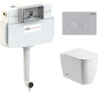 Комплект Lavinia Boho Унитаз приставной Bell Pro 33014040 + Крышка-сиденье Bell Pro 33290100 с микролифтом + Бачок скрытого монтажа RelFix 38020010 + Кнопка RelFix 380502MC