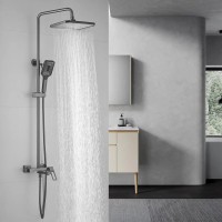 Душевая стойка Shevanik S6836T оружейная сталь