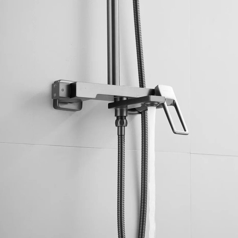 Душевая стойка Shevanik S6836T оружейная сталь