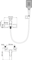 Смеситель для ванны с душем Wonzon & Woghand WW-88037072-CR хром Смеситель для ванны с душем Wonzon & Woghand WW-88037072-CR хром