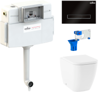 Комплект Lavinia Boho Унитаз приставной One 33024060 + Крышка-сиденье One 33290200 с микролифтом + Бачок скрытого монтажа RelFix 38020010 + Кнопка RelFix 3805003B + Дозатор RelFix 38040010