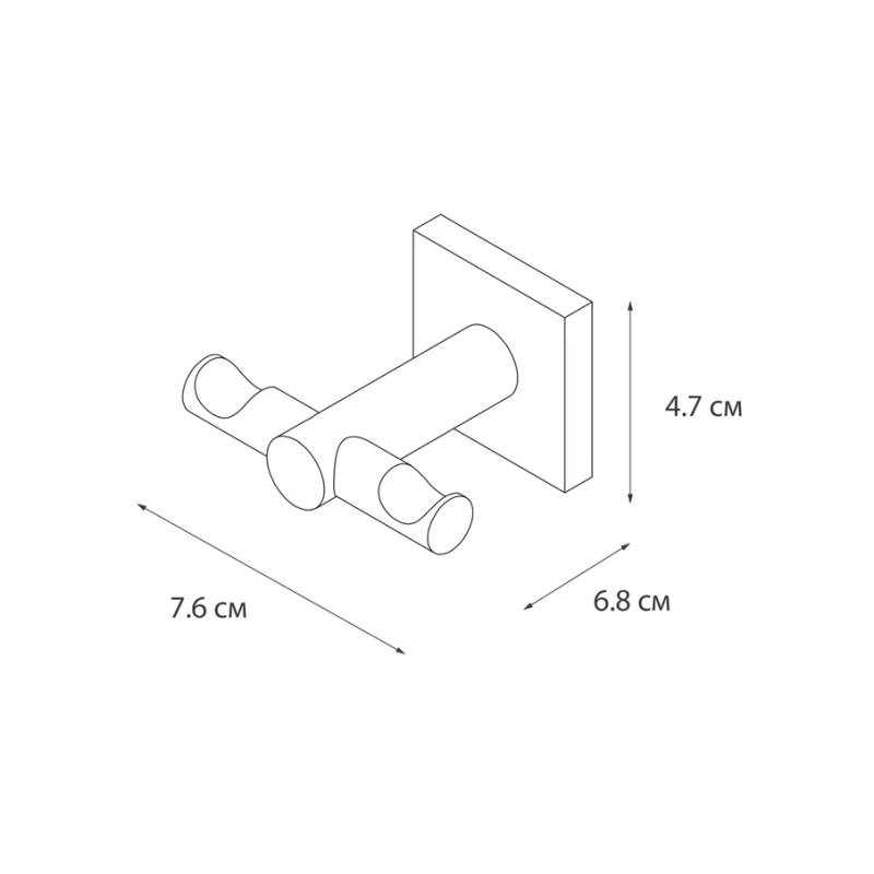 Крючок для ванной двойной Fixsen Lux Chrome, FX-15005A