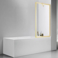 Шторка на ванну Veconi Palau PL-85G 80x150, брашированное золото